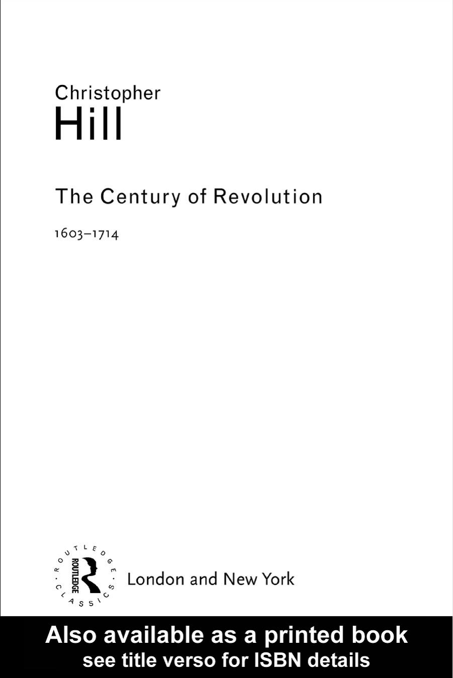 Century of Revolution by Hill Christopher(CB)