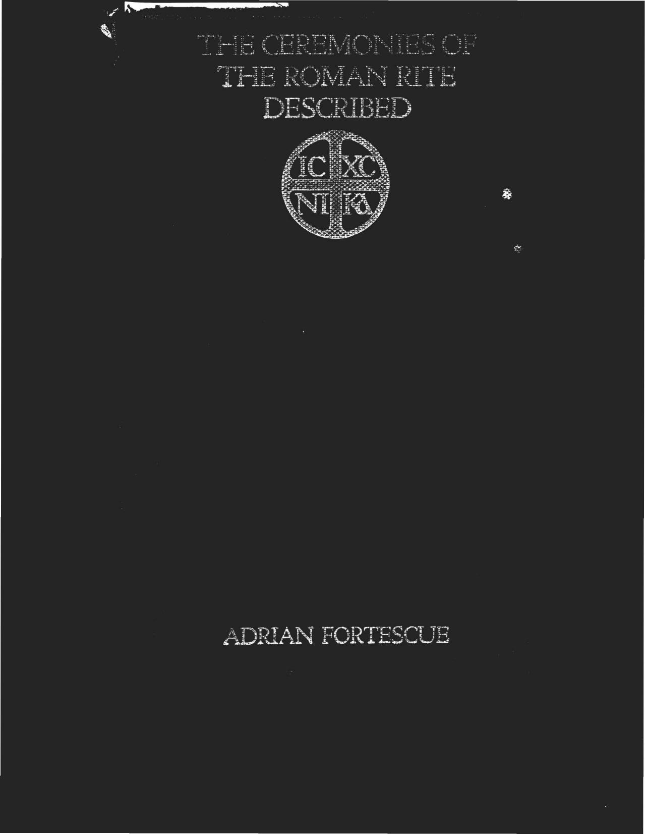 Ceremonies Of The Roman Rite Described by Unknown