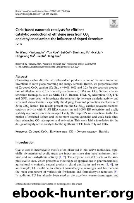 Ceria-based nanorods catalysts for efficient catalytic production of ethylene urea from CO2 and ethylenediamine: the influence of doped zirconium ions by unknow