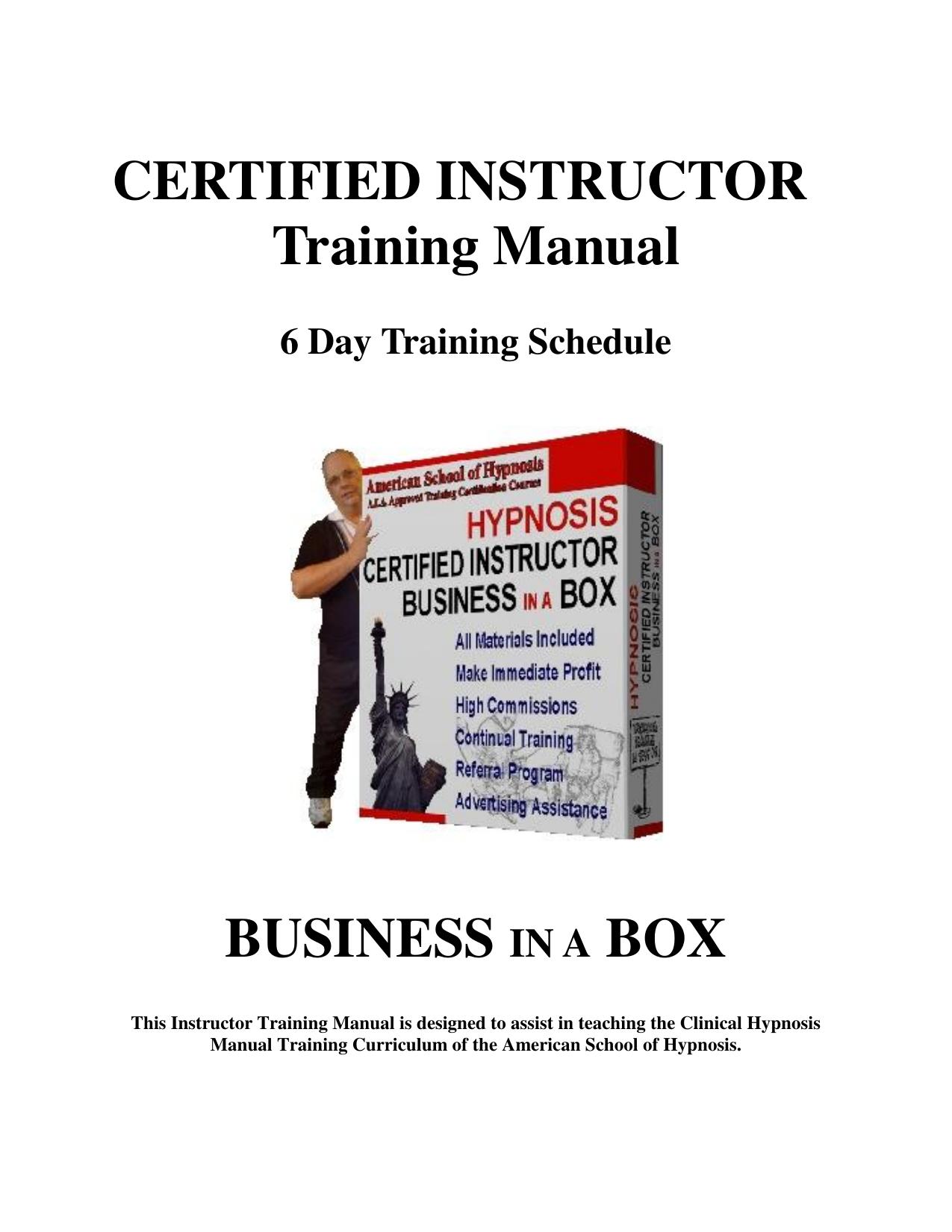 Certified Instructor Training Manual by Rene