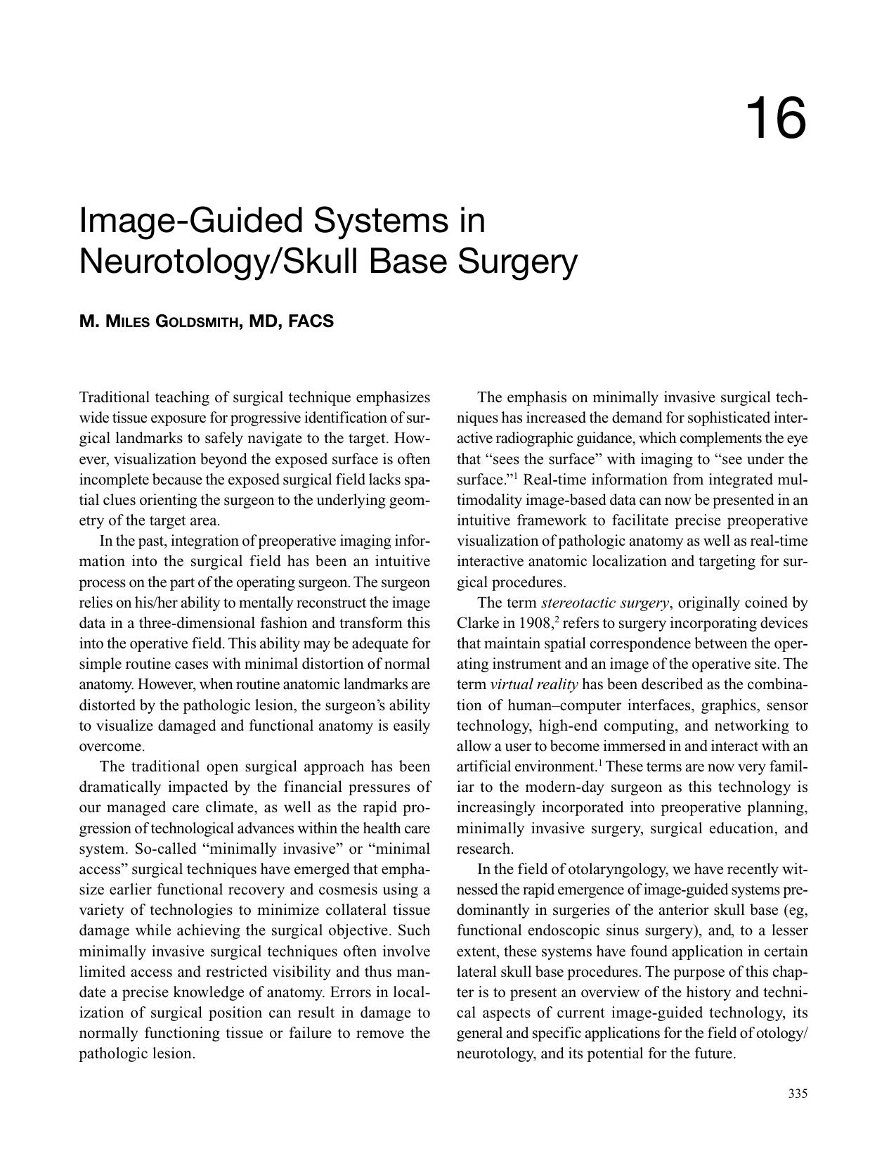 Ch16: Image-Guided Systems in NeurotologicSkull Base Surgery by Unknown