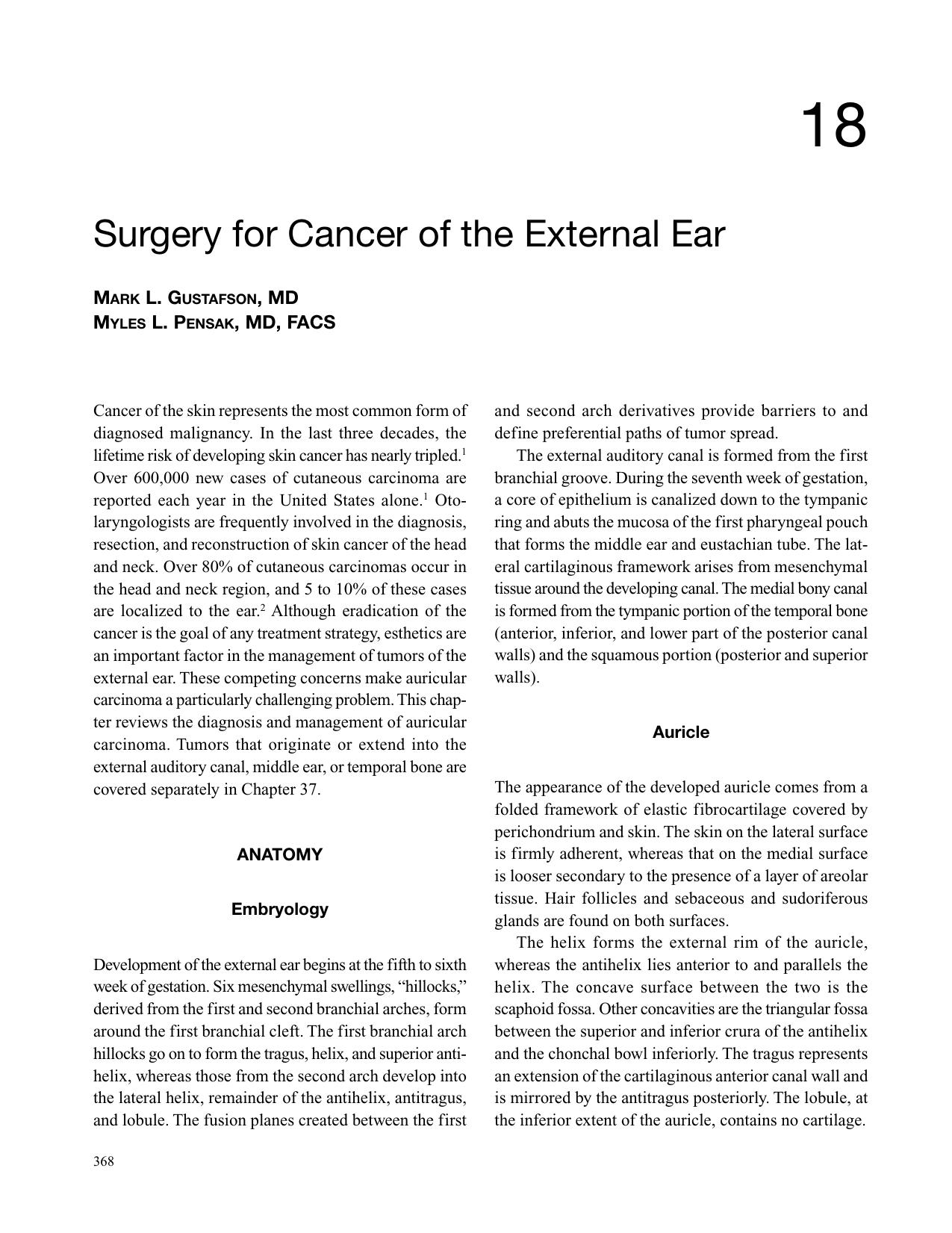 Ch18: Surgery for Cancer of the External Ear by Unknown