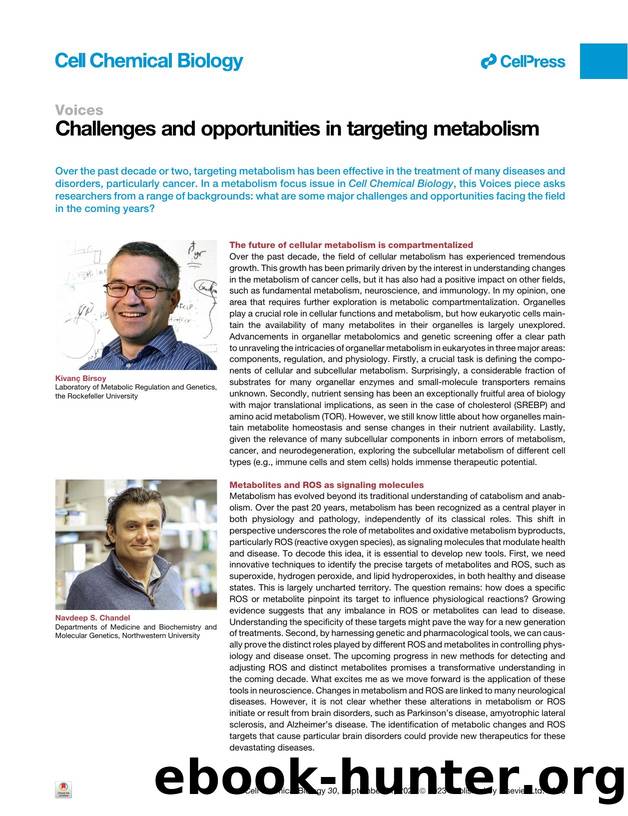 Challenges and opportunities in targeting metabolism by unknow