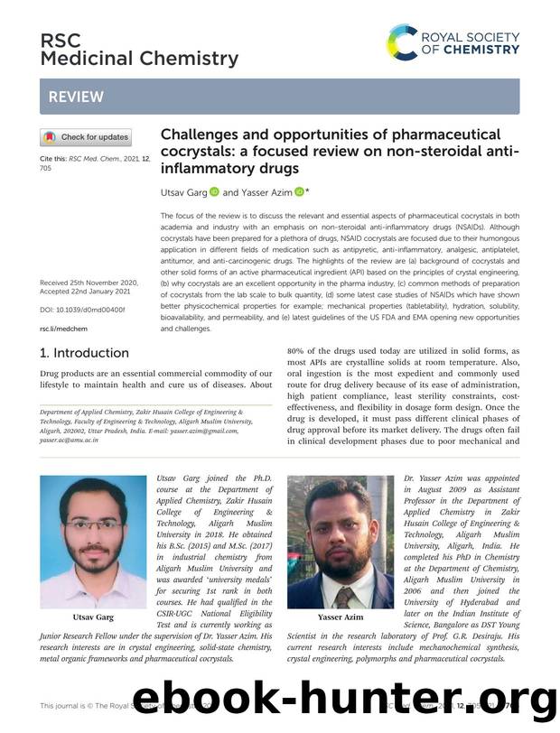 Challenges and opportunities of pharmaceutical cocrystals: a focused review on non-steroidal anti-inflammatory drugs by Utsav Garg & Yasser Azim