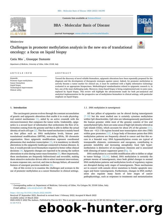 Challenges in promoter methylation analysis in the new era of translational oncology: a focus on liquid biopsy by Catia Mio & Giuseppe Damante