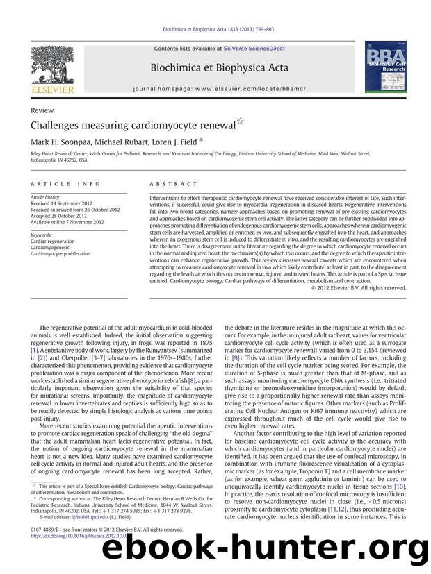 Challenges measuring cardiomyocyte renewal by Mark H. Soonpaa & Michael Rubart & Loren J. Field