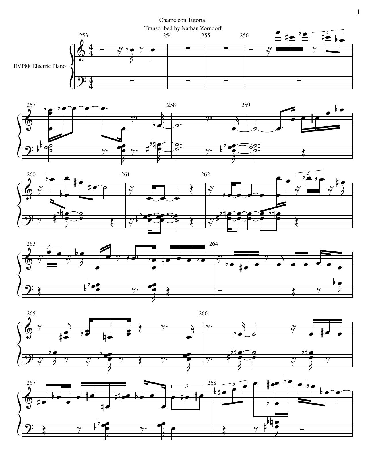 Chameleon Sheet Music by Nathan Zorndorf