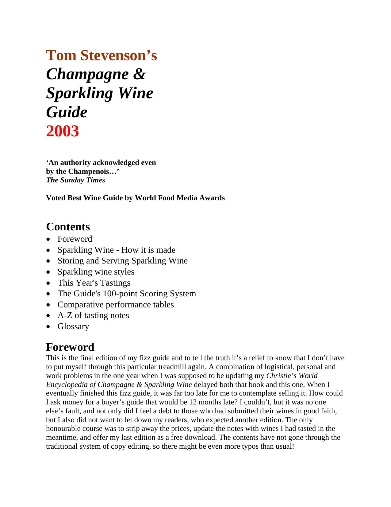 Champagne by Tom Stevenson