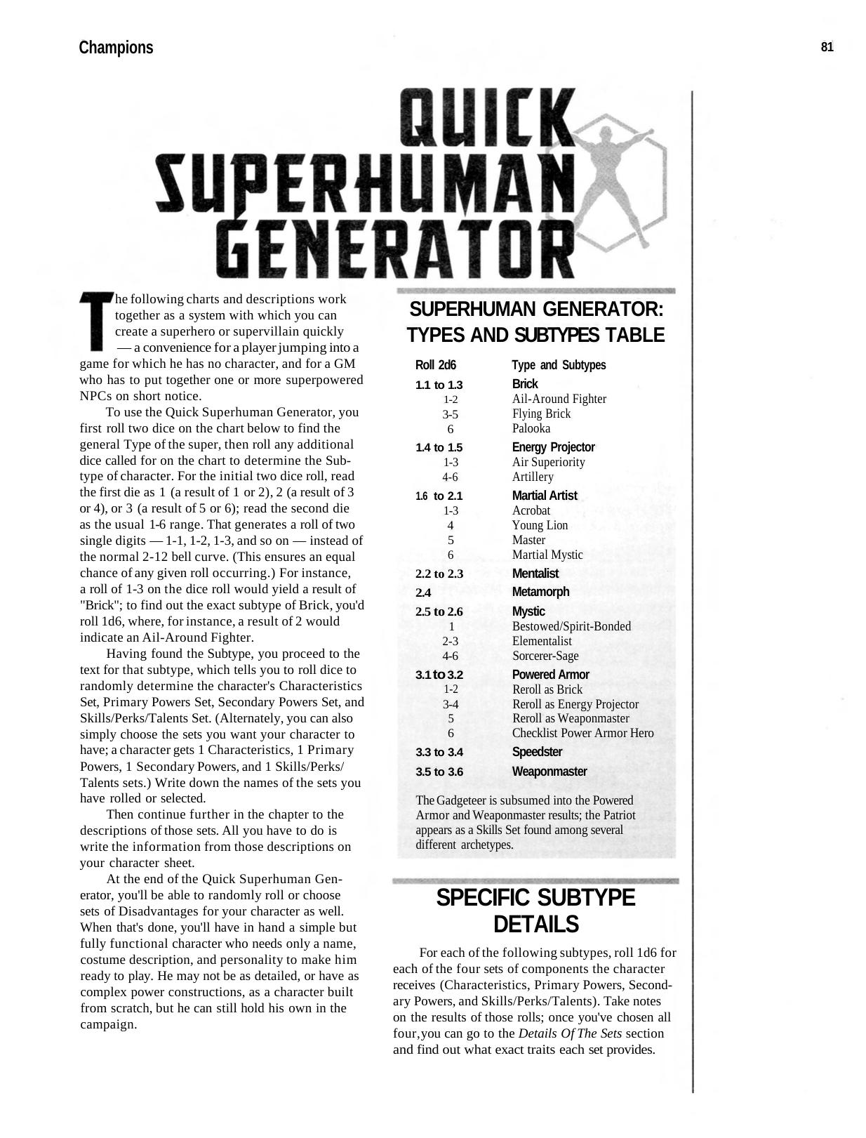 Champions 5th Edition - Quick Sperhuman Generator.pdf by Hero Games Incorporated