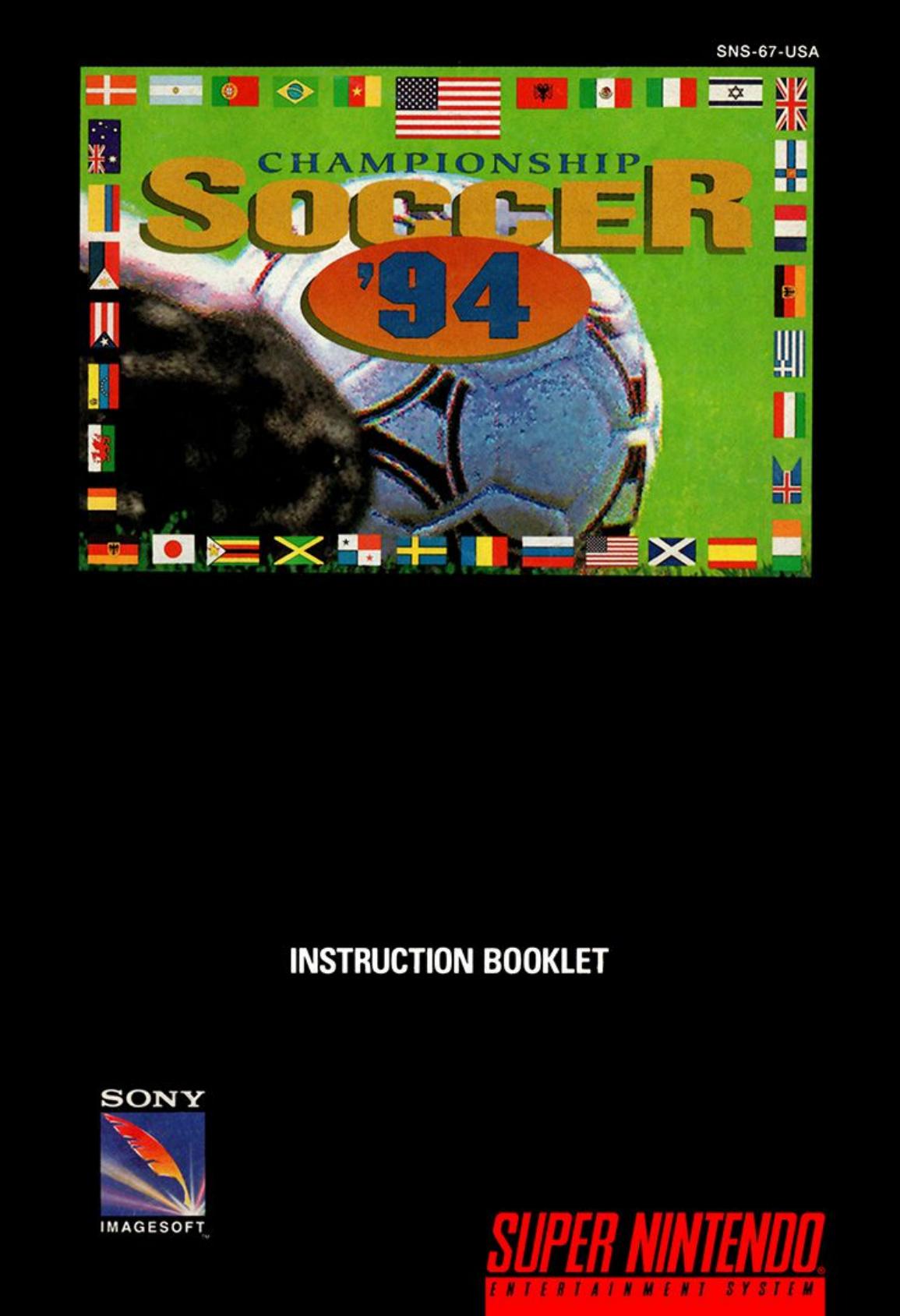 Championship Soccer '94 (USA) by Jonathan Grimm