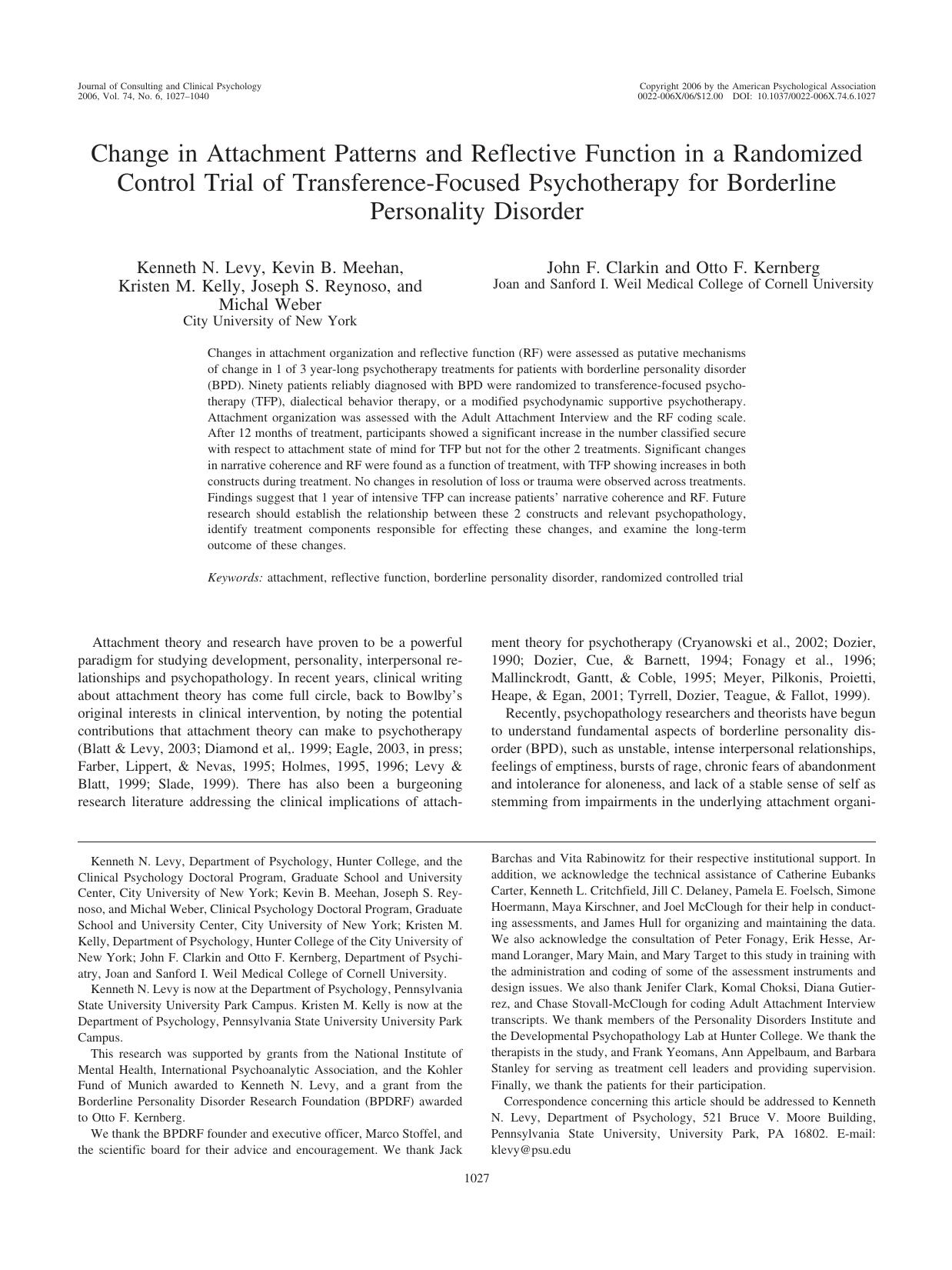 Change in attachment patterns and RF by Unknown