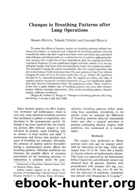 Changes in breathing patterns after lung operations by Unknown