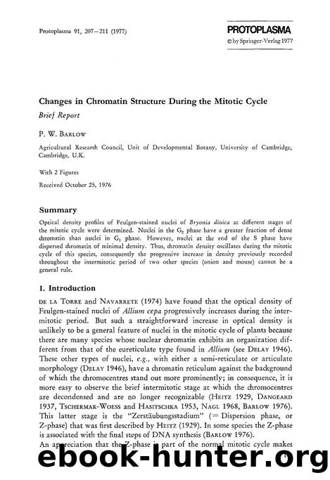 Changes in chromatin structure during the mitotic cycle by Unknown