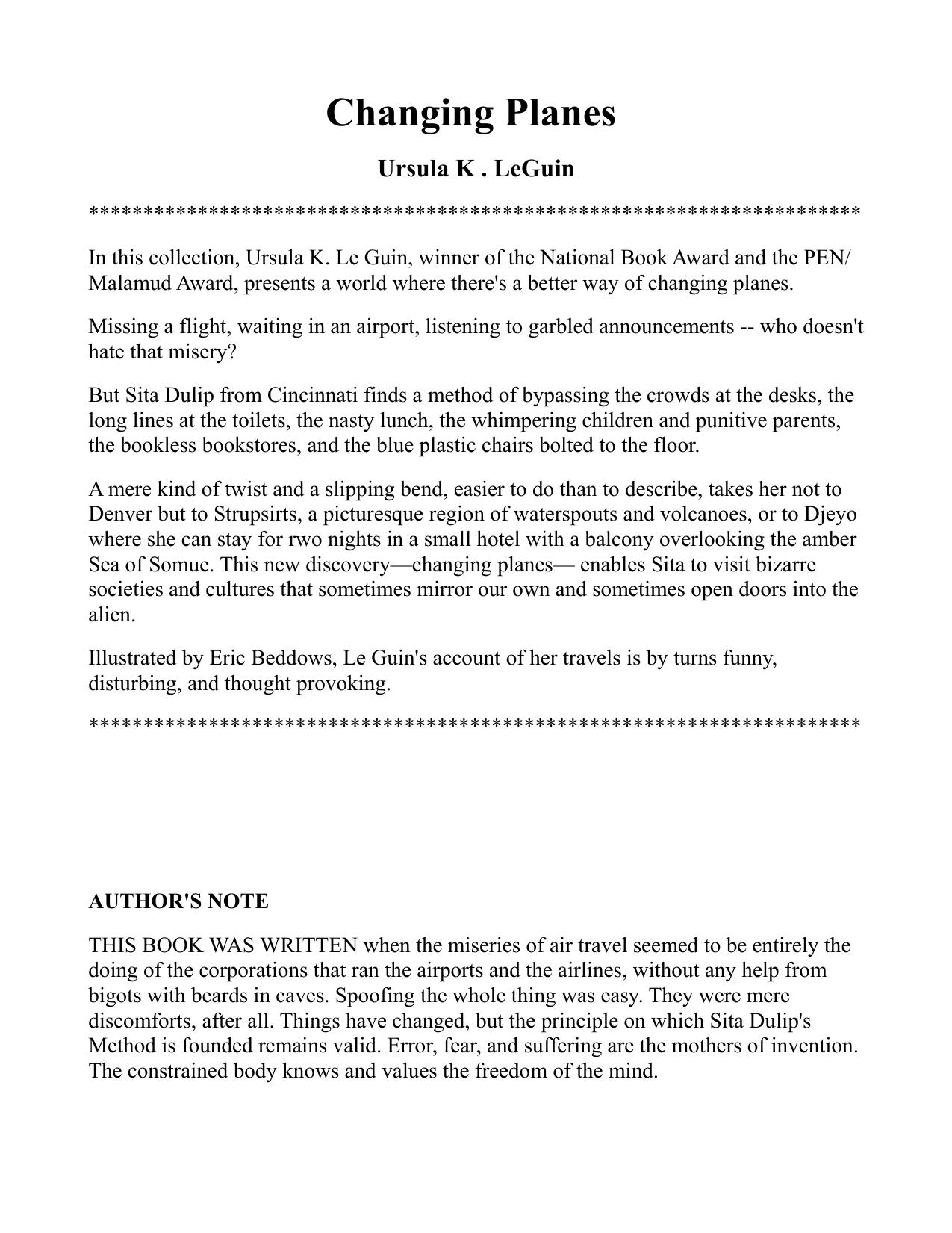 Changing Planes by Ursula K. Le Guin