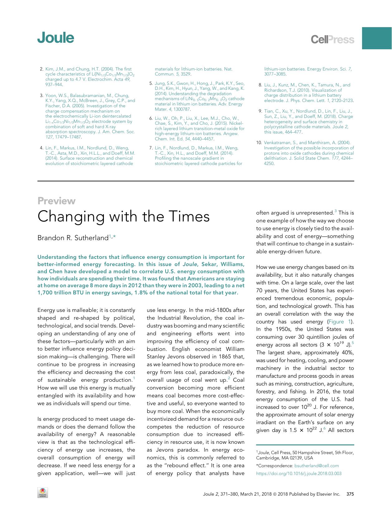 Changing with the Times by Brandon R. Sutherland