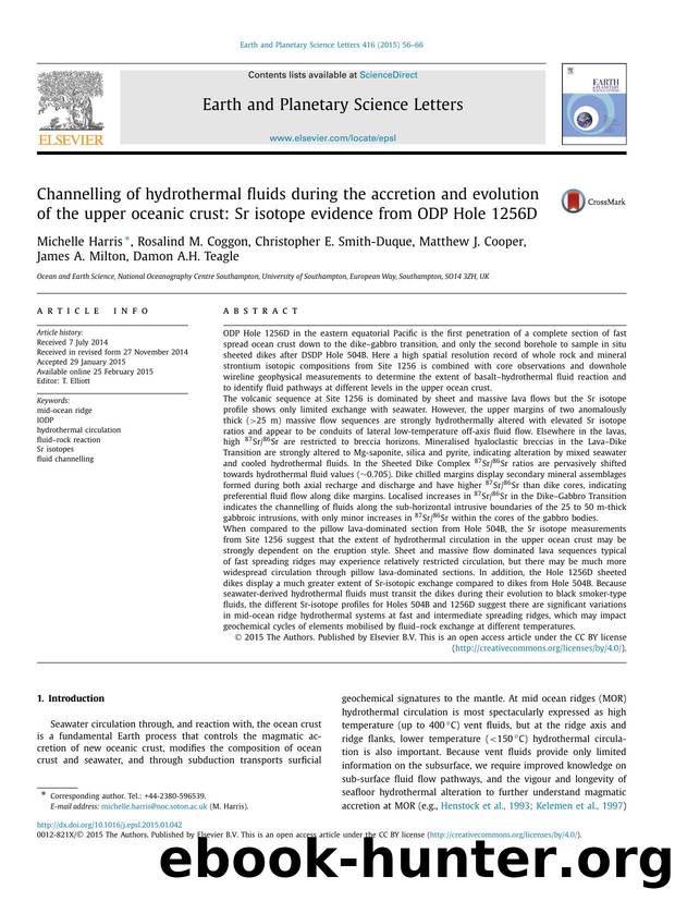 Channelling of hydrothermal fluids during the accretion and evolution of the upper oceanic crust: Sr isotope evidence from ODP Hole 1256D by unknow