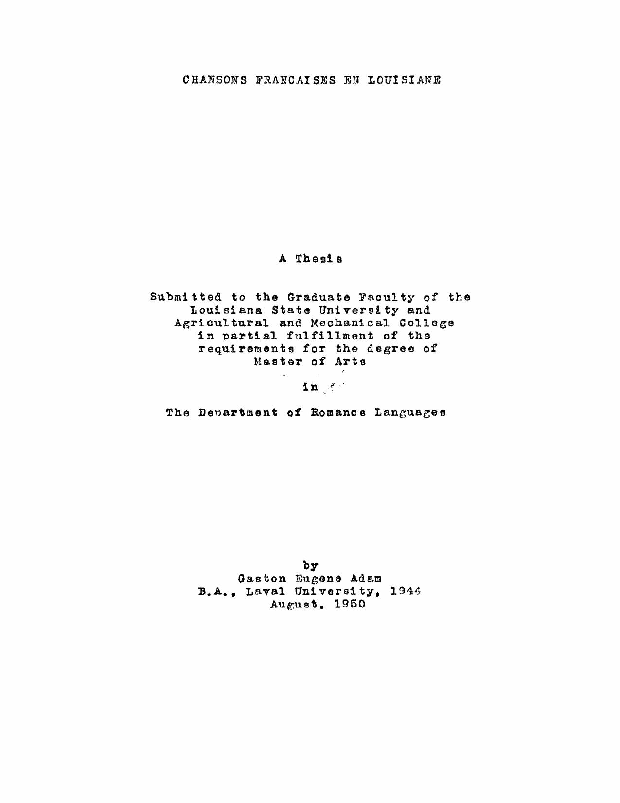 Chansons francaises en Louisiane by Adam Gaston Eugene