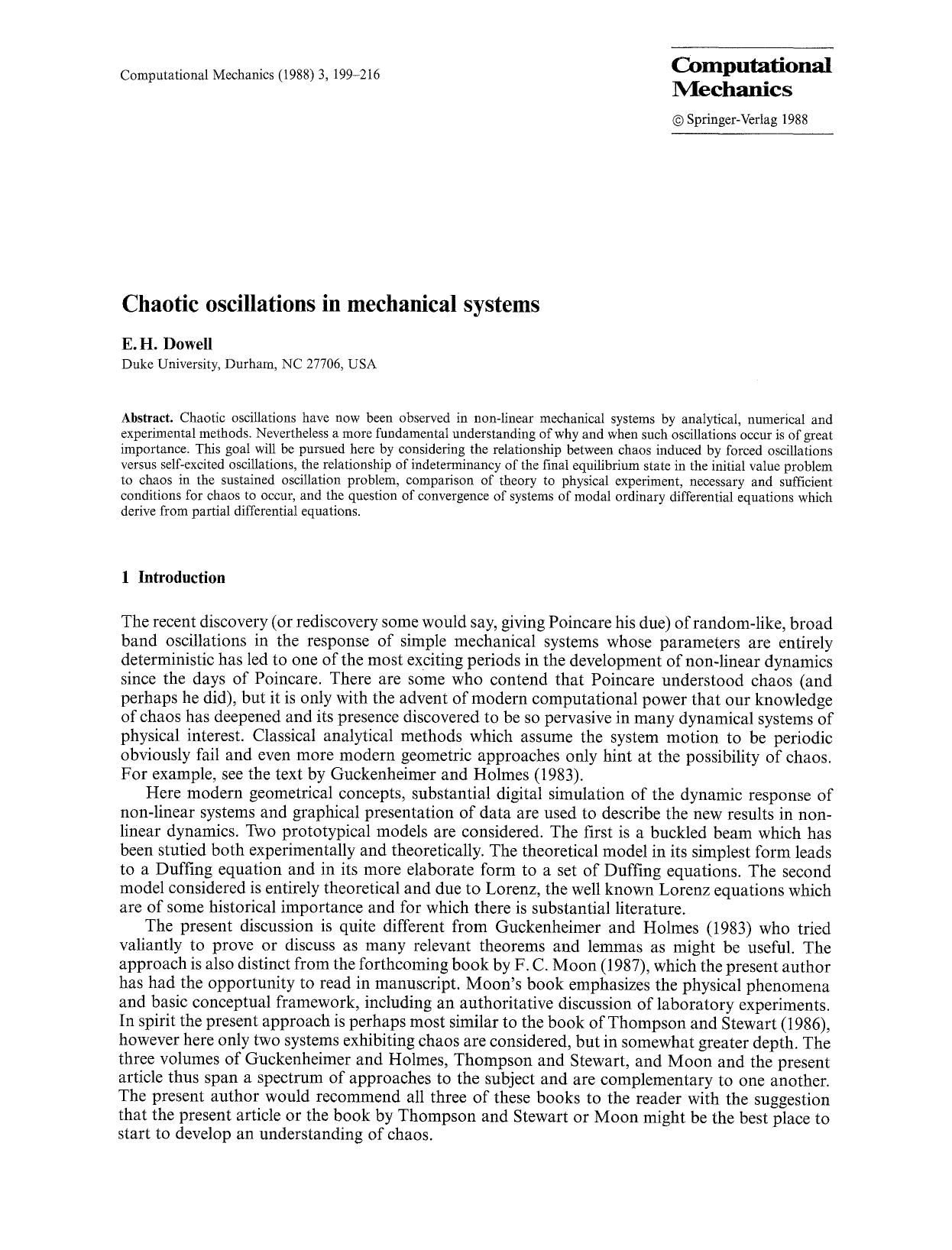 Chaotic oscillations in mechanical systems by Unknown