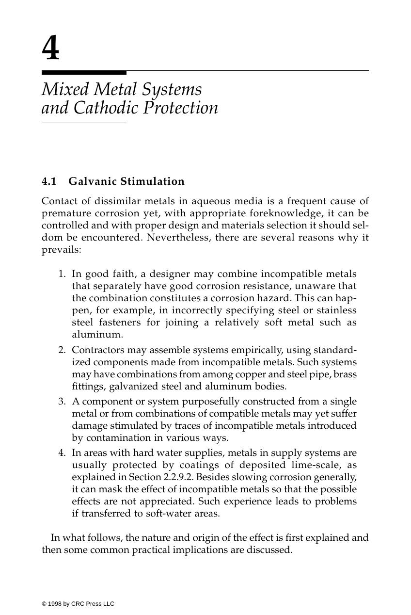 Chapter 04: Mixed Metal Systems and Cathodic Protection by David Talbot & James Talbot