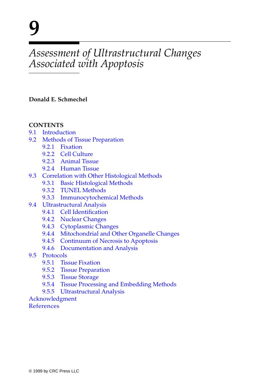 Chapter 09: Assessment of Ultrastructural Changes Associated with Apoptosis by Donald E. Schmechel