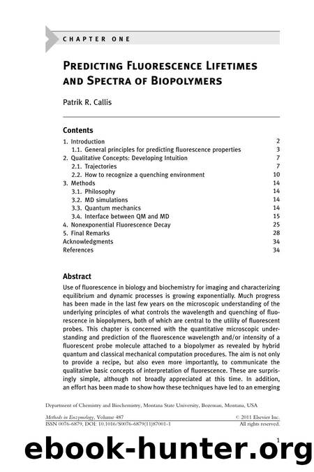 Chapter 1 - Predicting Fluorescence Lifetimes and Spectra of Biopolymers by Patrik R. Callis