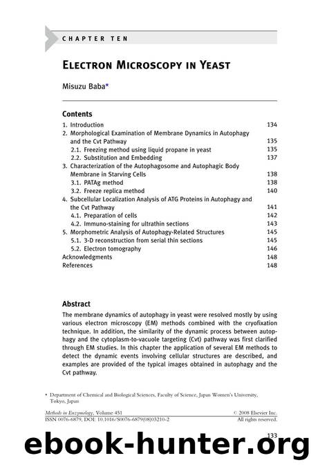 Chapter 10 - Electron Microscopy in Yeast by Misuzu Baba