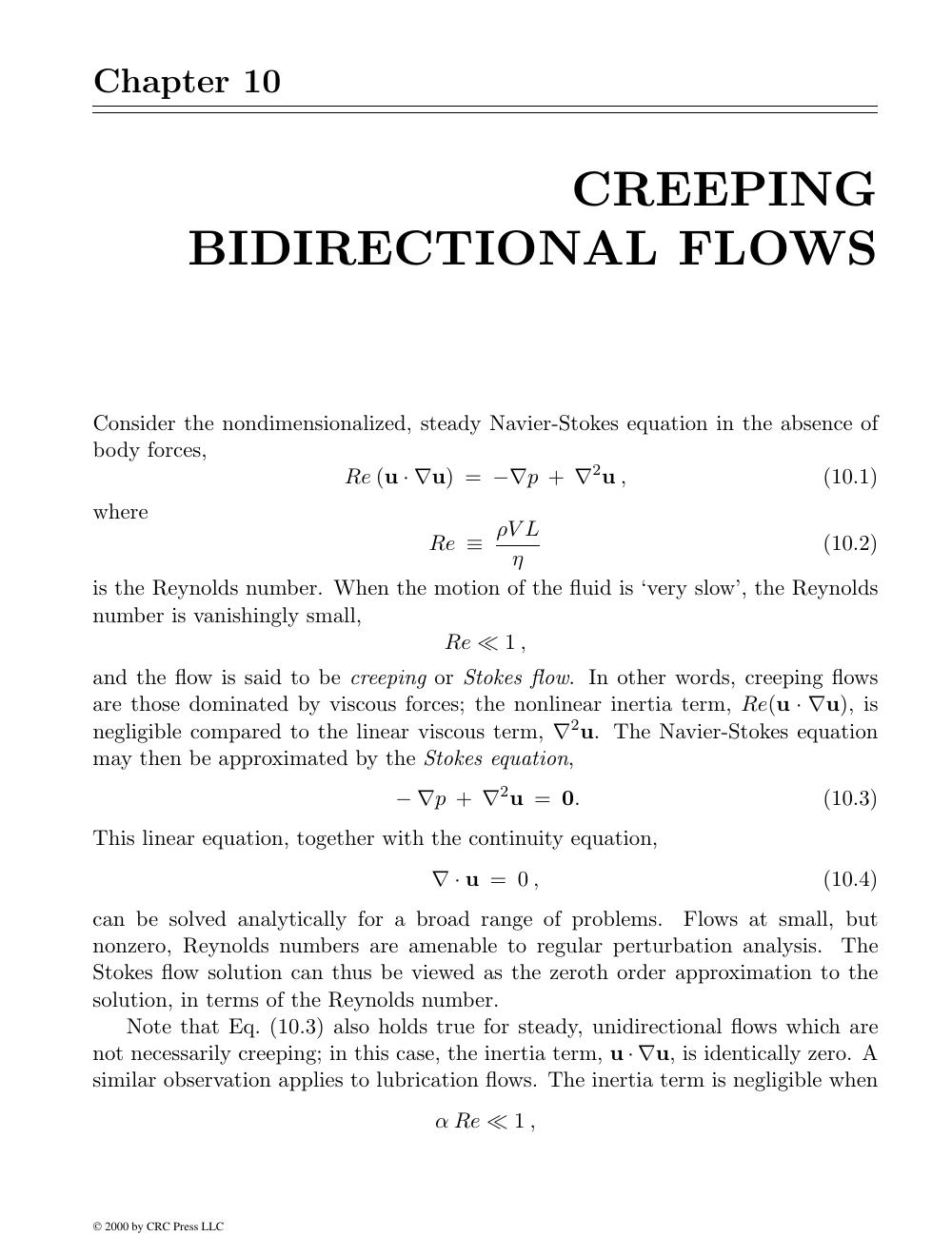 Chapter 10: CREEPING BIDIRECTIONAL FLOWS by Tasos C. Papanastasiou et al