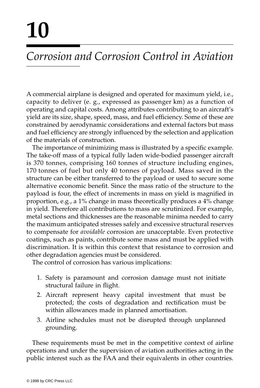 Chapter 10: Corrosion and Corrosion Control in Aviation by David Talbot & James Talbot