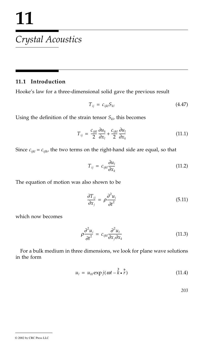 Chapter 11 - Crystal Acoustics by J. David & N. Cheeke