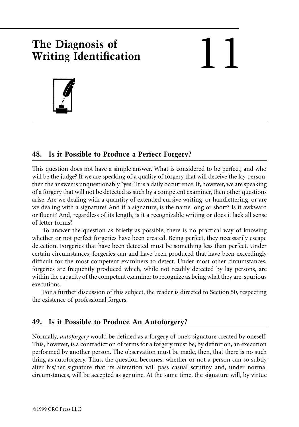 Chapter 11: The Diagnosis of Writing Identification by Roy A. Huber & A.M. Headrick