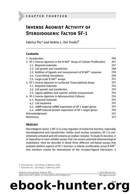 Chapter 14 - Inverse Agonist Activity of Steroidogenic Factor SF-1 by Fabrice Piu & Andria L. Del Tredici