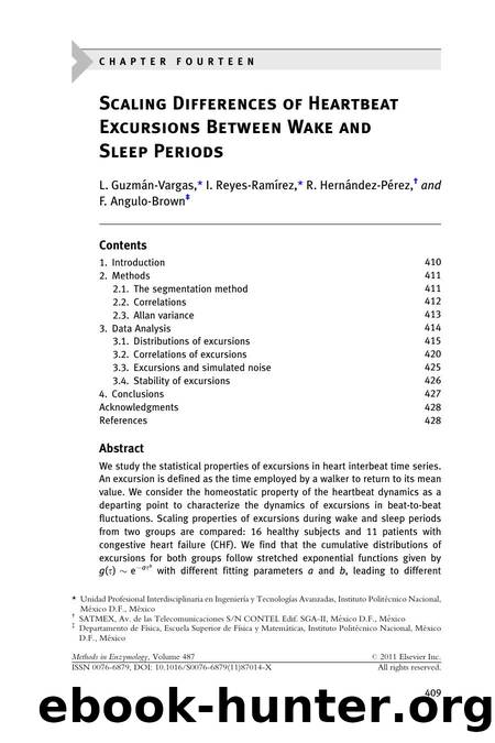 Chapter 14 - Scaling Differences of Heartbeat Excursions Between Wake and Sleep Periods by L. Guzmán-Vargas & I. Reyes-Ramírez & R. Hernández-Pérez & F. Angulo-Brown