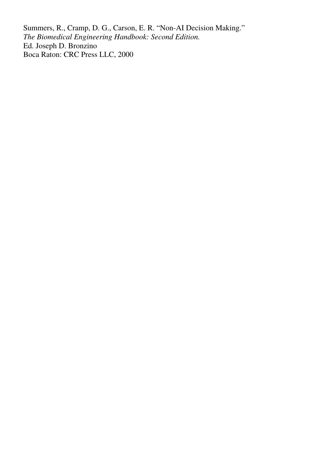 Chapter 179 - Non-AI Decision Making by Ron Summers Derek G. Cramp Ewart R. Carson