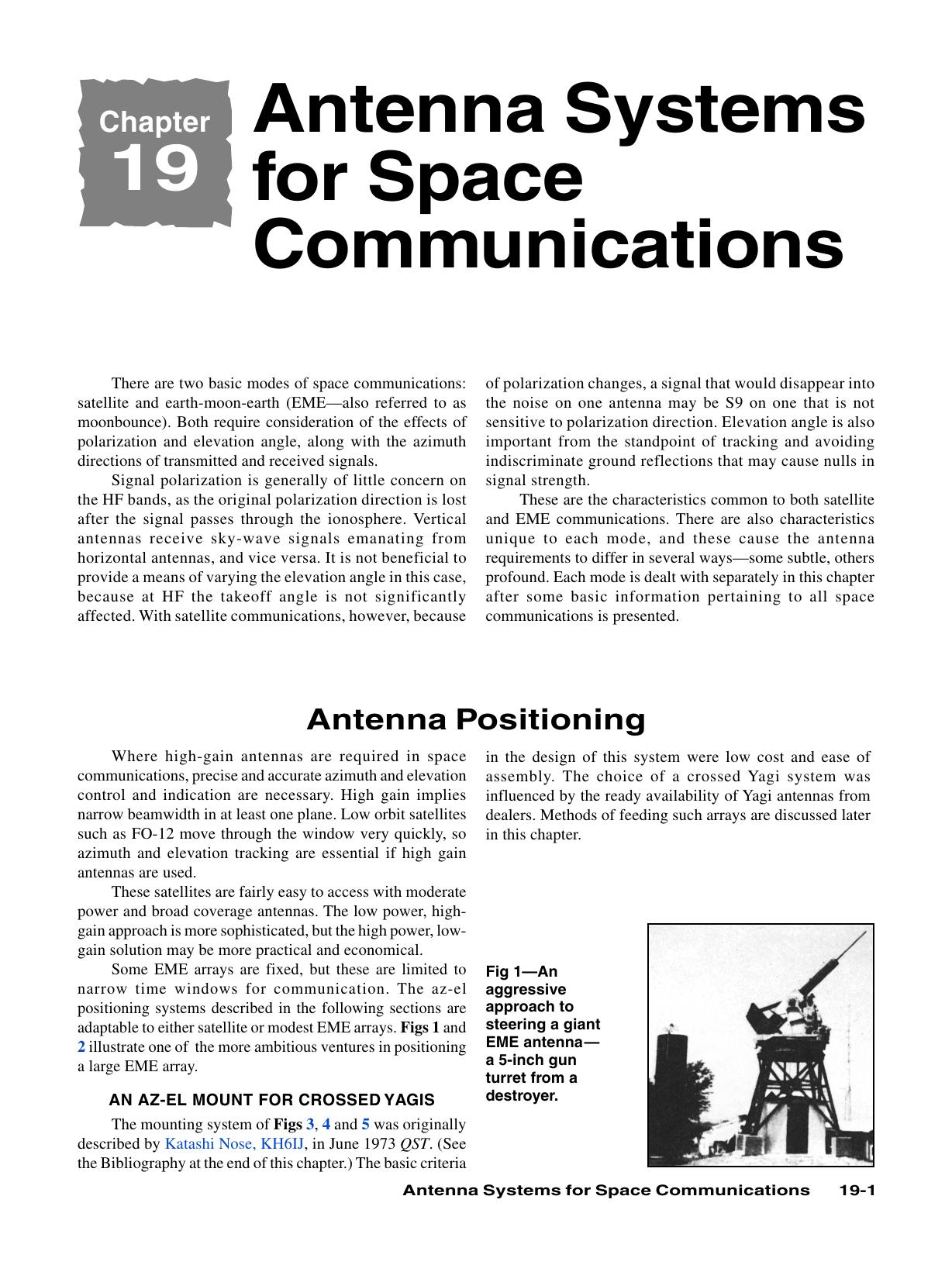 Chapter 19 - Antenna Systems for Space Communications by ARRL
