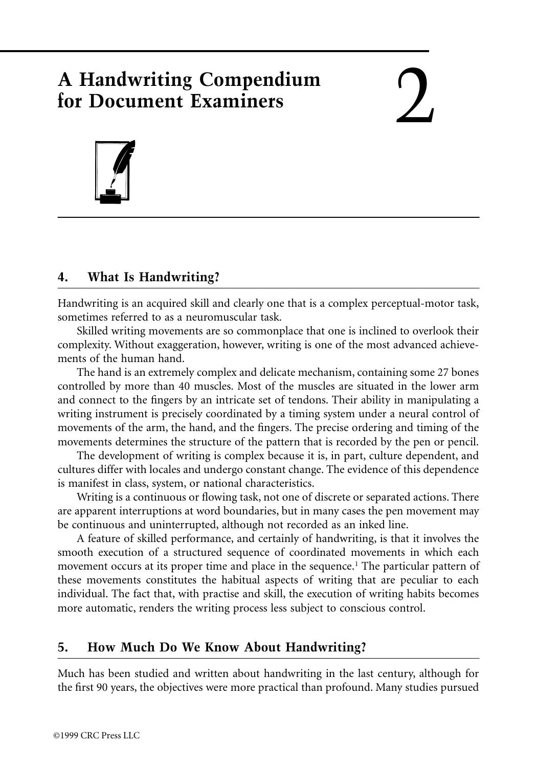 Chapter 2: A Handwriting Compendium for Document Examiners by Roy A. Huber & A.M. Headrick