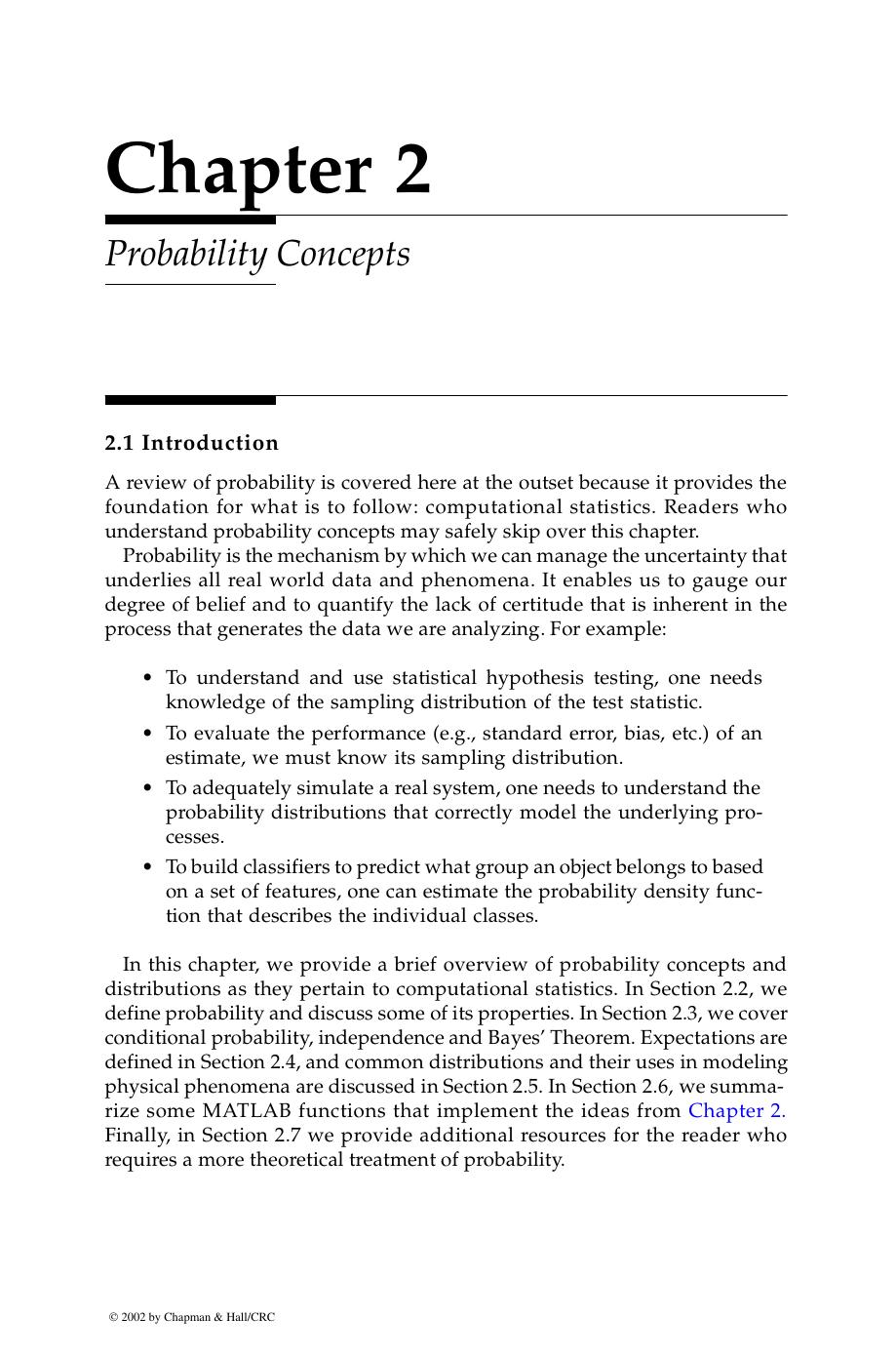 Chapter 2: Probability Concepts by Wendy L. Martinez and Angel R. Martinez