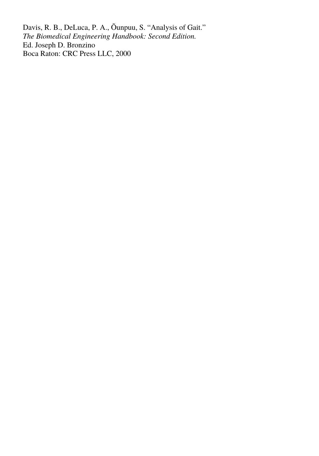 Chapter 25 - Analysis of Gait by Roy B. Davis Peter A. DeLuca && Sylvia Õunpuu