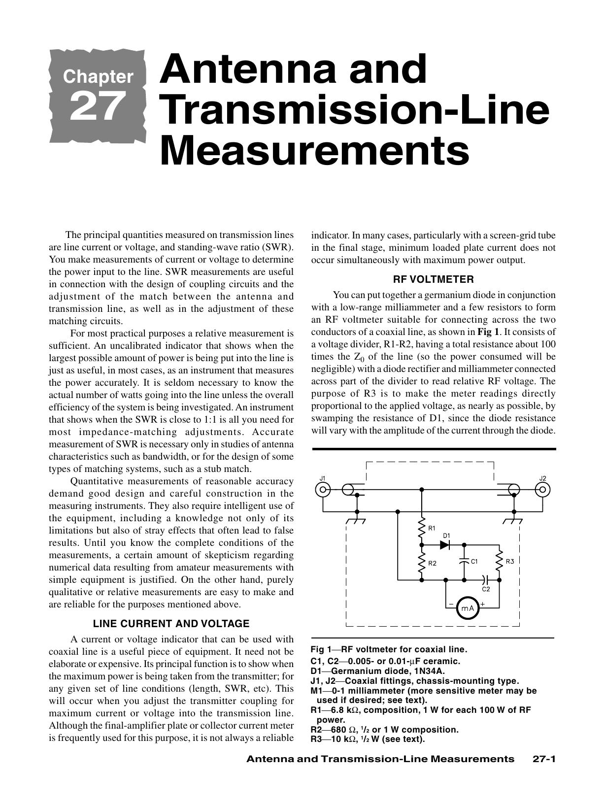 Chapter 27 - Antenna and Transmission-Line Measurements by ARRL