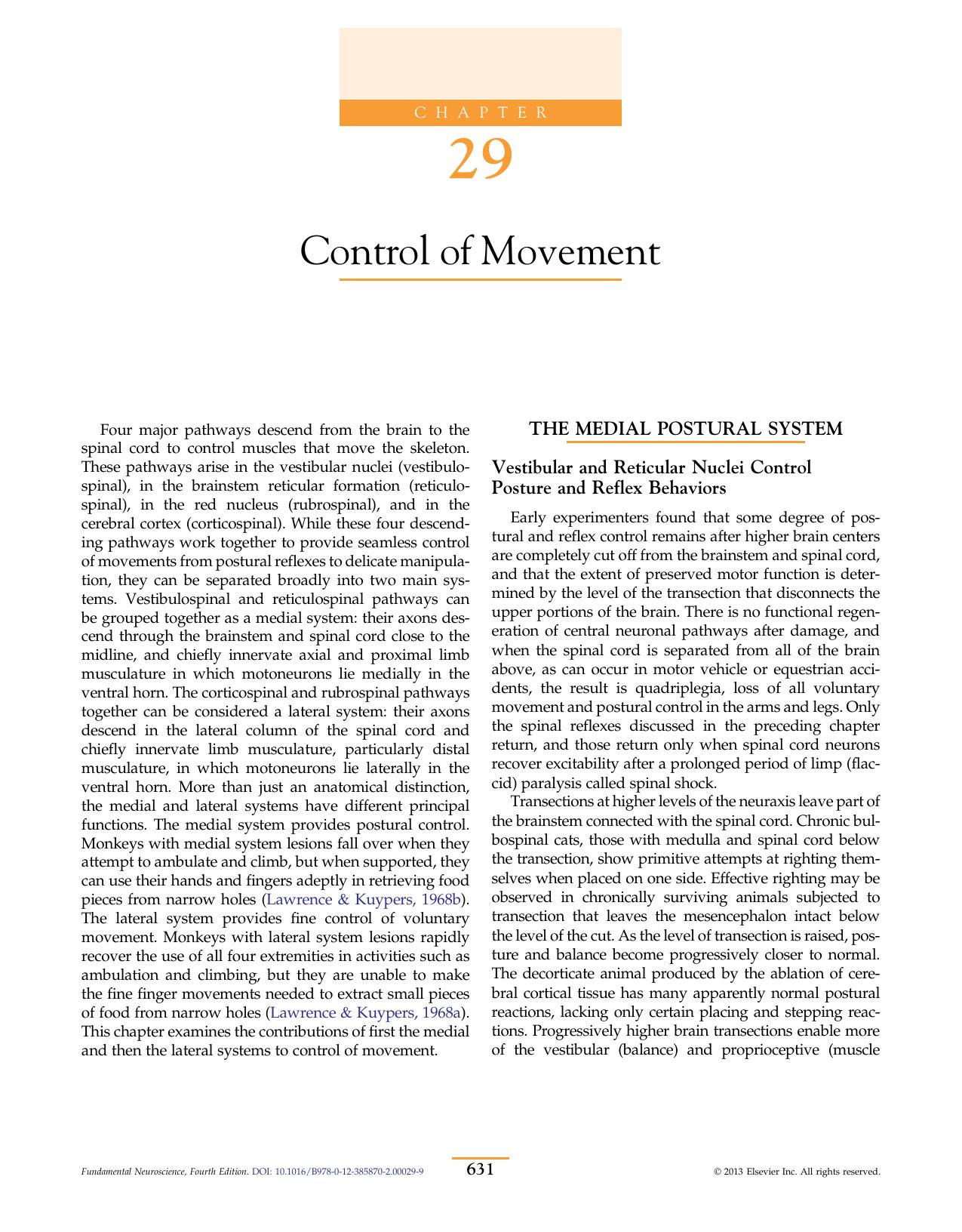 Chapter 29 - Control of Movement by Marc H. Schieber & James F. Baker