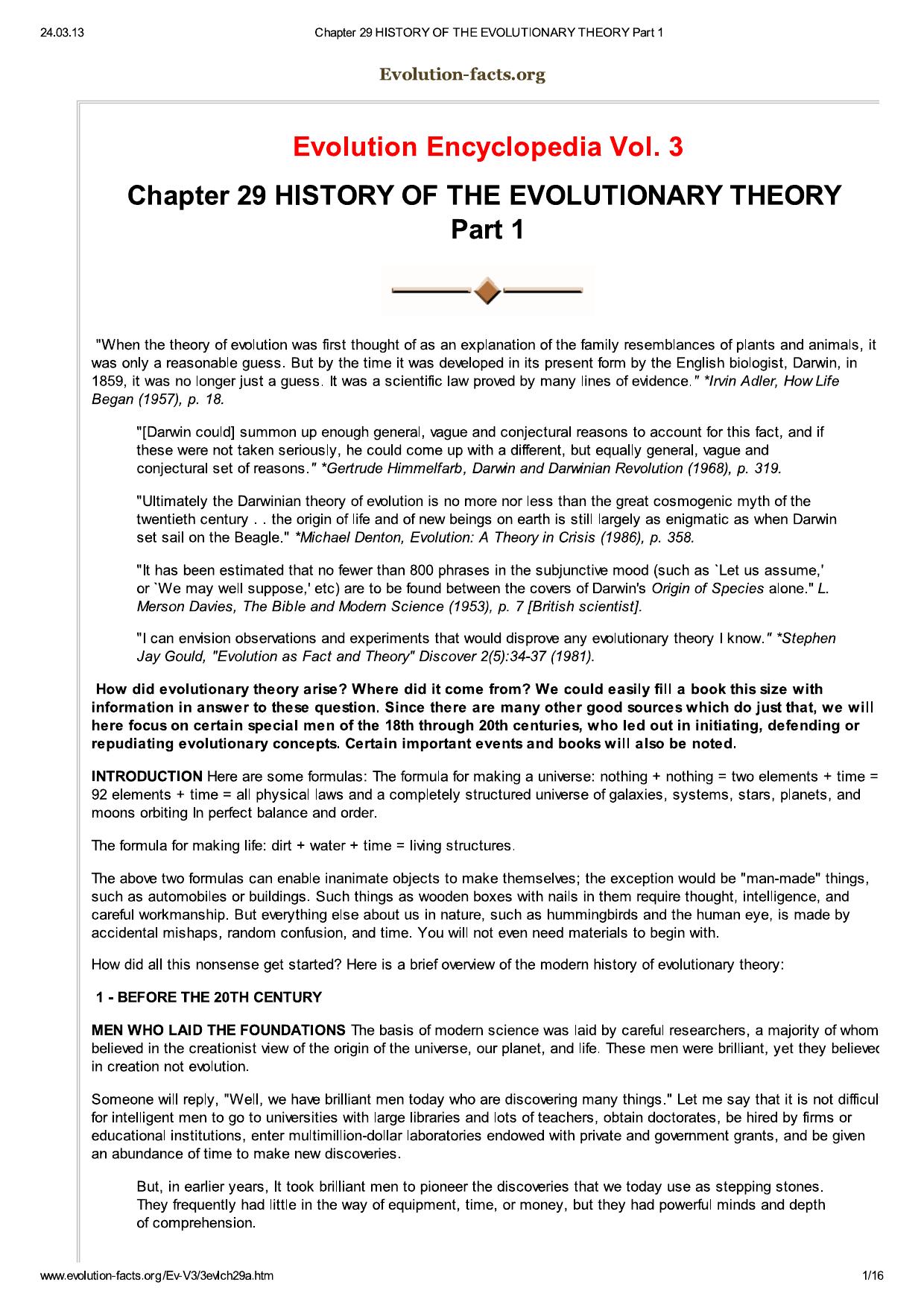 Chapter 29 HISTORY OF TH...LUTIONARY THEORY Part 1 by Benutzer1