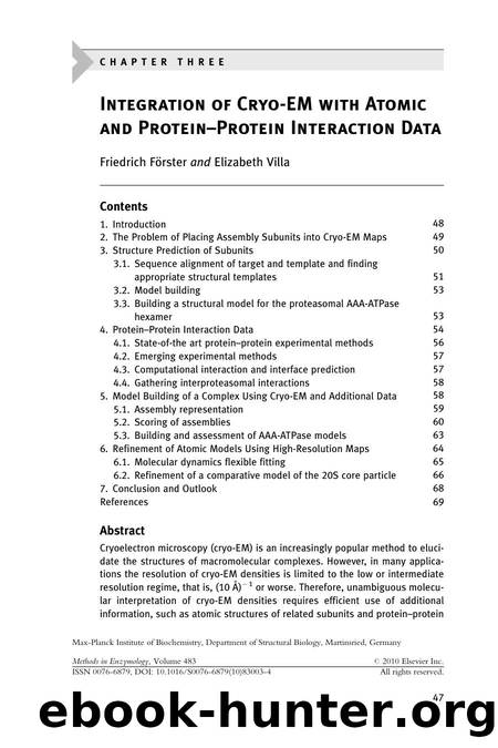 Chapter 3 - Integration of Cryo-EM with Atomic and Protein-Protein Interaction Data by Friedrich Förster & Elizabeth Villa