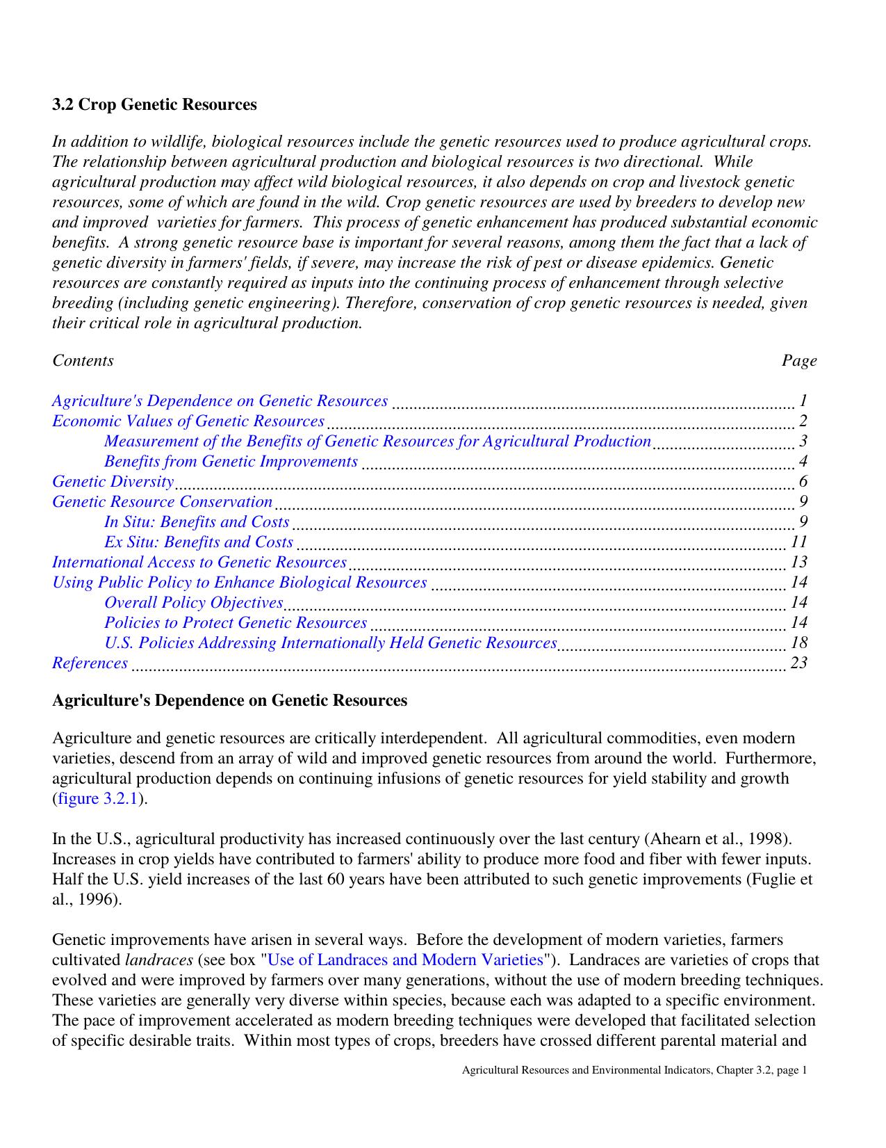 Chapter 3.2 Crop Genetic Resources by Kelly Day-Rubenstein & Paul Heisey