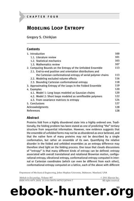 Chapter 4 - Modeling Loop Entropy by Gregory S. Chirikjian