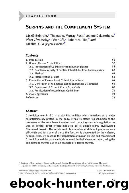 Chapter 4 - Serpins and the Complement System by unknow