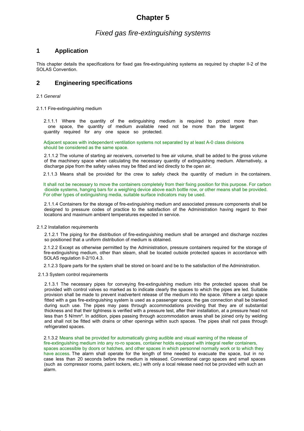 Chapter 5 - Fixed gas fire-extinguishing systems by Redistributed by Regs4ships Ltd