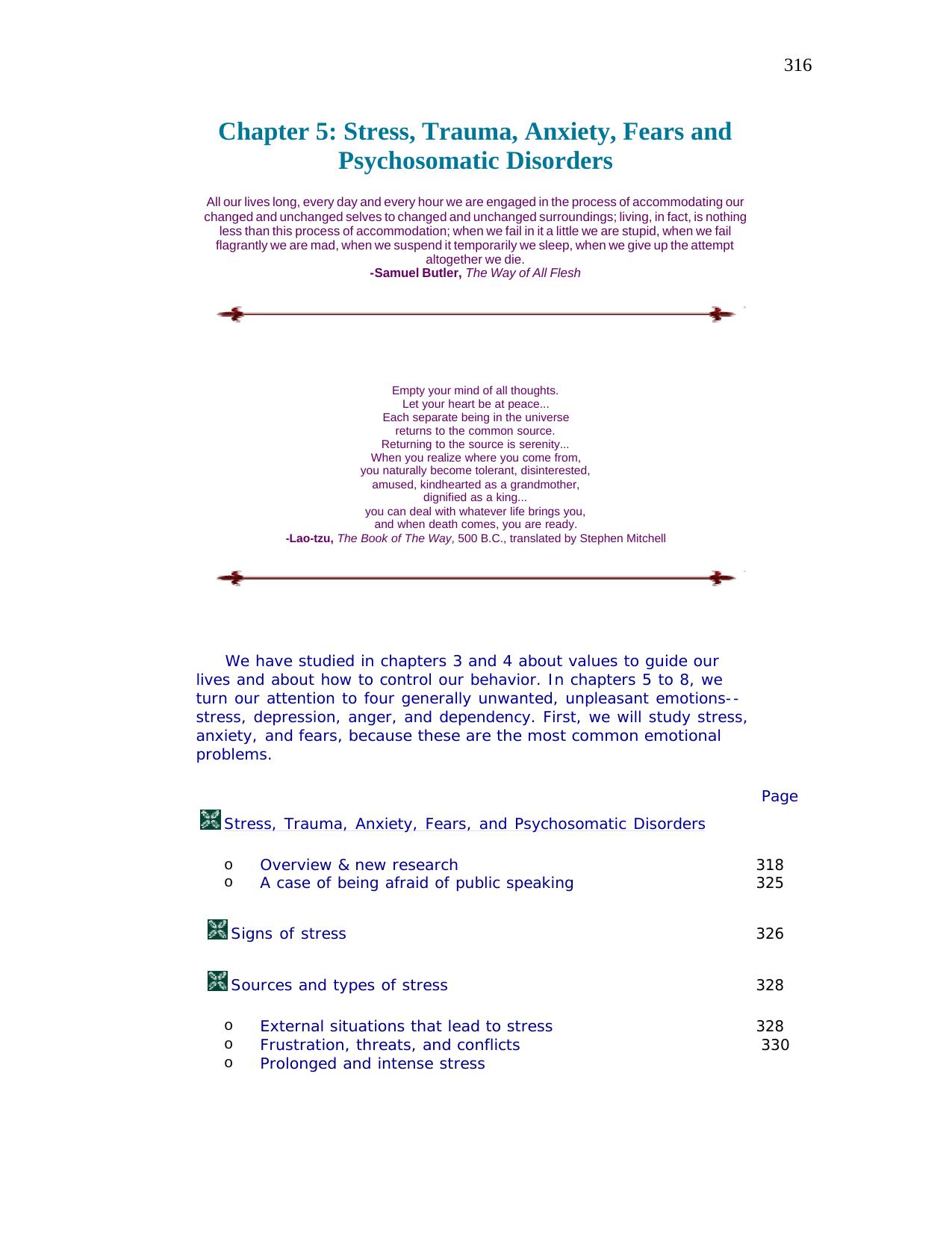 Chapter 5: Stress, Trauma, Anxiety, Fears and Psychosomatic Disorders by Clay Tucker-Ladd