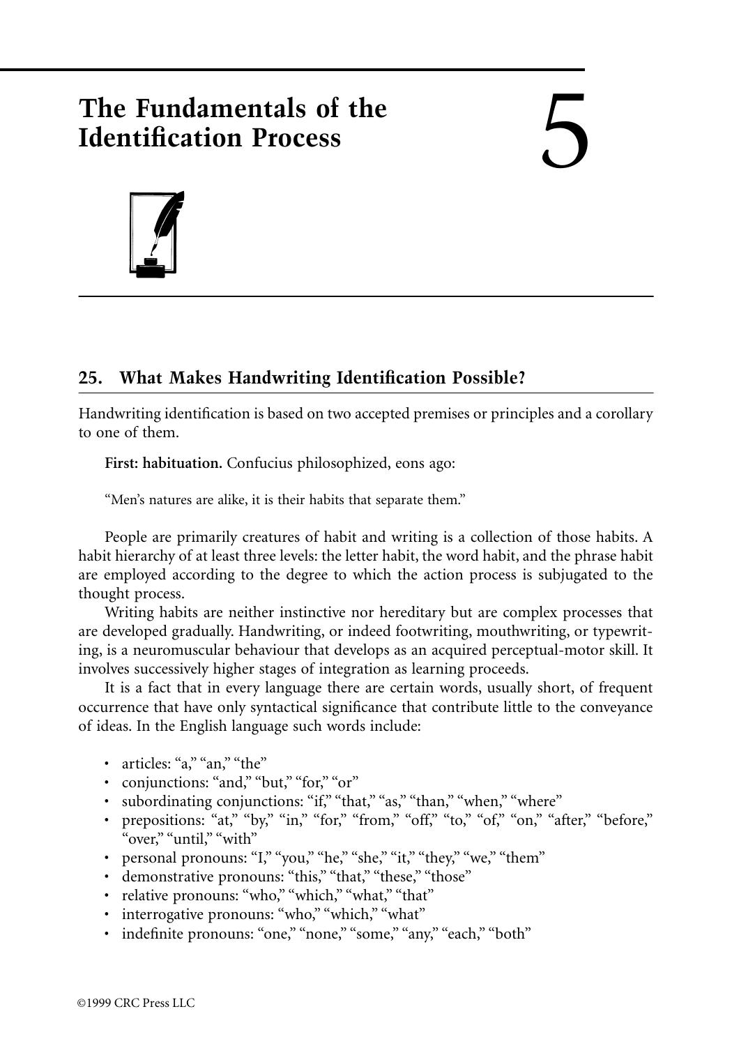 Chapter 5: The Fundamentals of the Identification Process by Roy A. Huber & A.M. Headrick