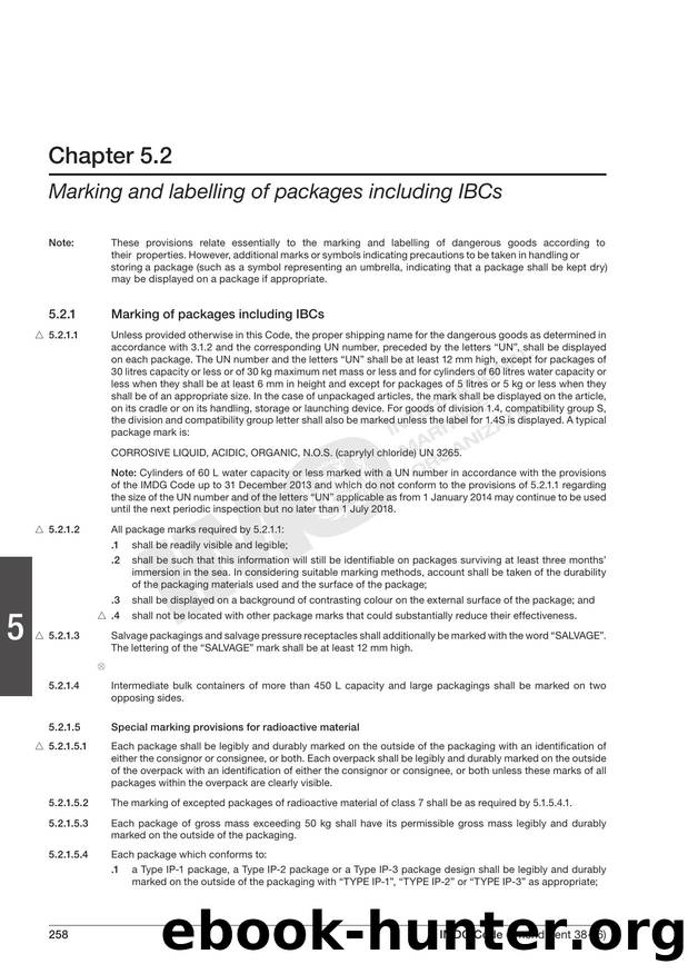 Chapter 5.2 - Marking and Labelling of Packages including IBCs by Redistributed by Regs4ships Ltd