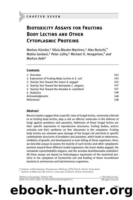 Chapter 7 - Biotoxicity Assays for Fruiting Body Lectins and Other Cytoplasmic Proteins by unknow