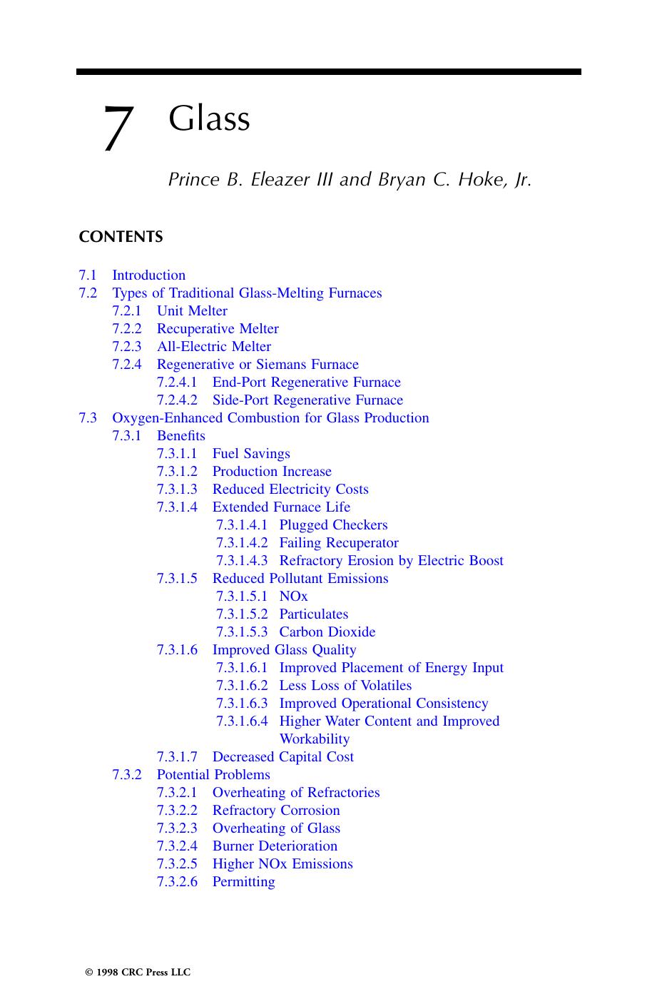 Chapter 7: Glass by Eleazer Prince B. III and Bryan C. Hoke Jr